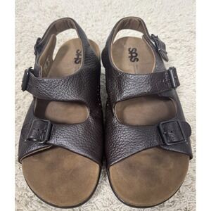 SAS Women's Relaxed Tri Pad Comfort Bravo Heel Strap Sandal Brown Size 9.5 M